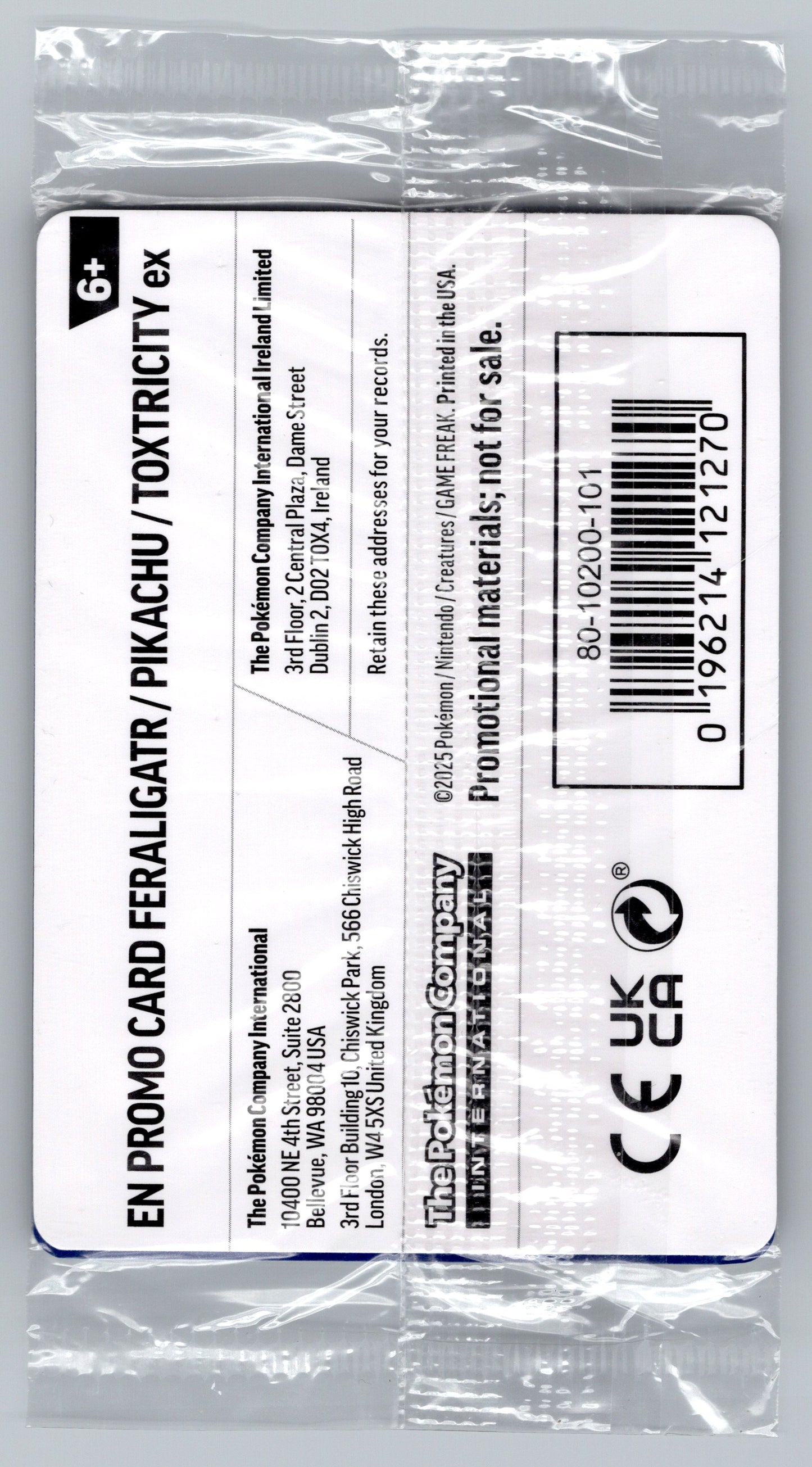 Pikachu, Feraligatr & Toxtricity - #213, 214, 215 - SV: Promo Cards SEALED