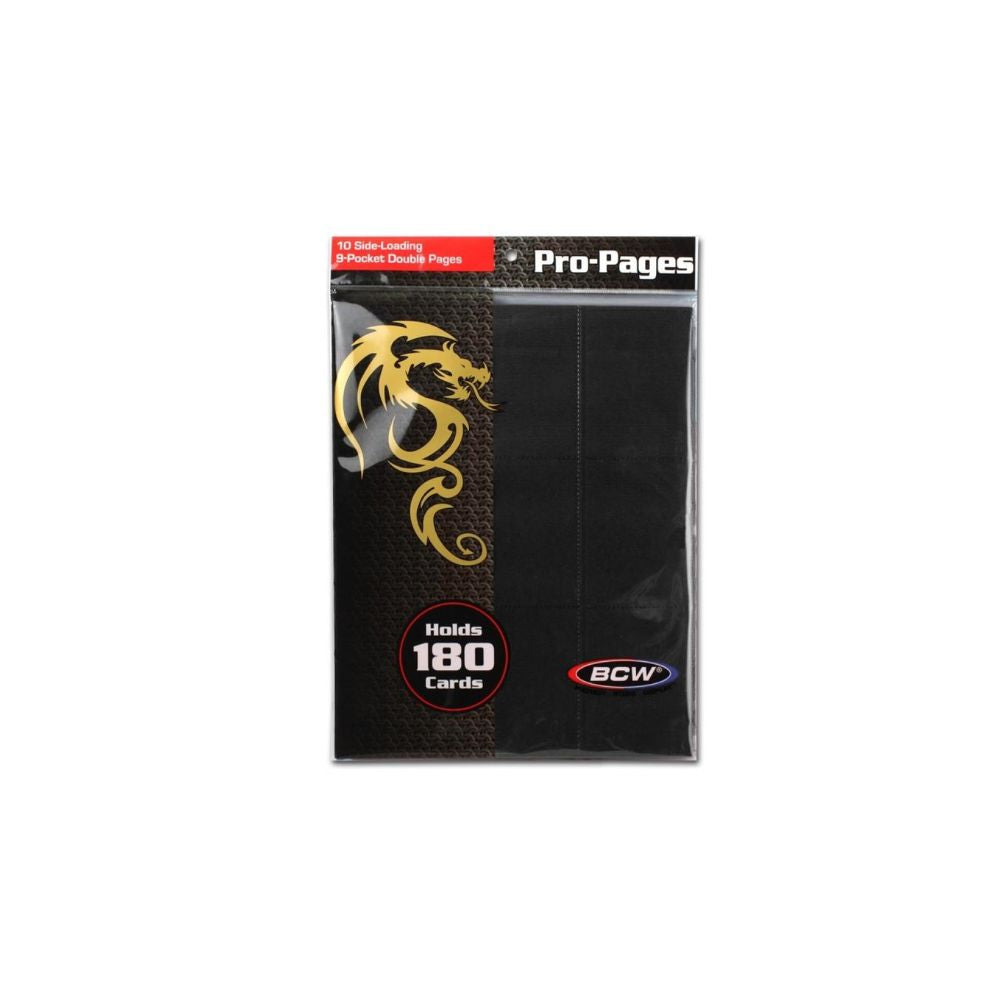 BCW 18-Pocket Pages Sideloading Black 10ct