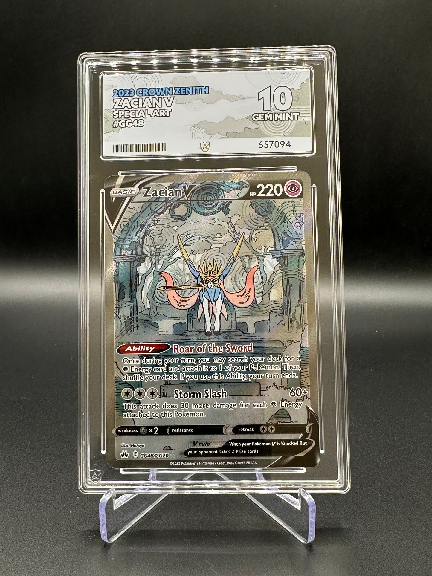 ACE 10 GEM MINT Zacian V - SWSH: Crown Zenith: Galarian Gallery (CRZ:GG)