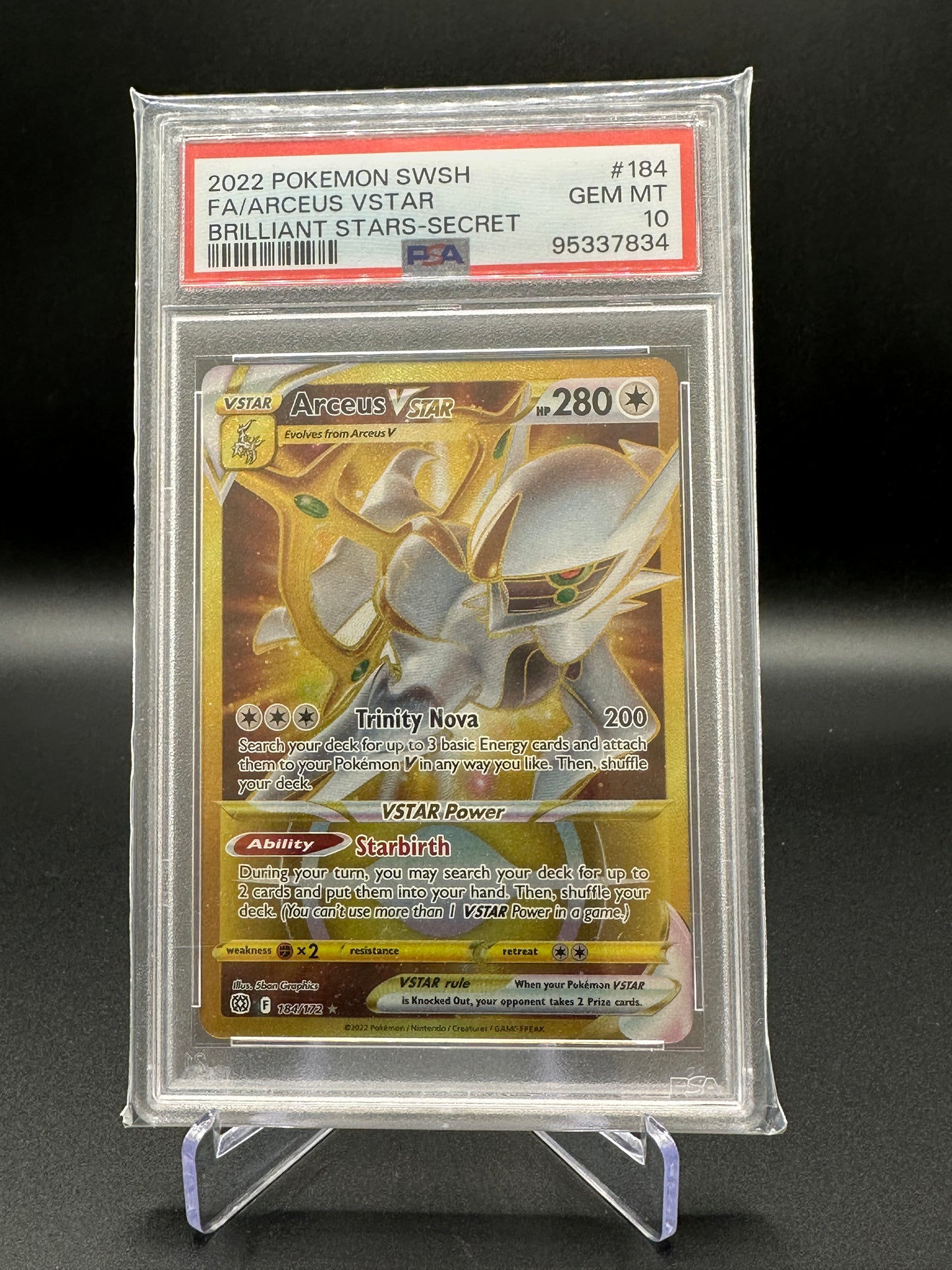 PSA 10 GEM MINT Arceus VSTAR (Secret) (184) - SWSH09: Brilliant Stars (SWSH09)