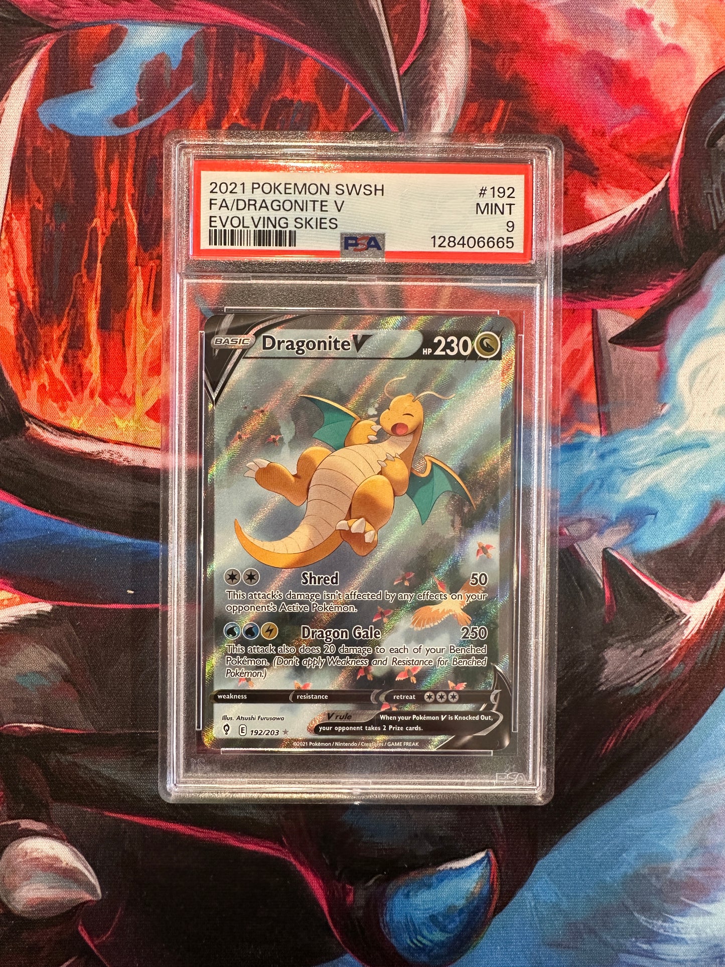 PSA 9 Dragonite V (Alternate Full Art) - SWSH07: Evolving Skies (SWSH07)