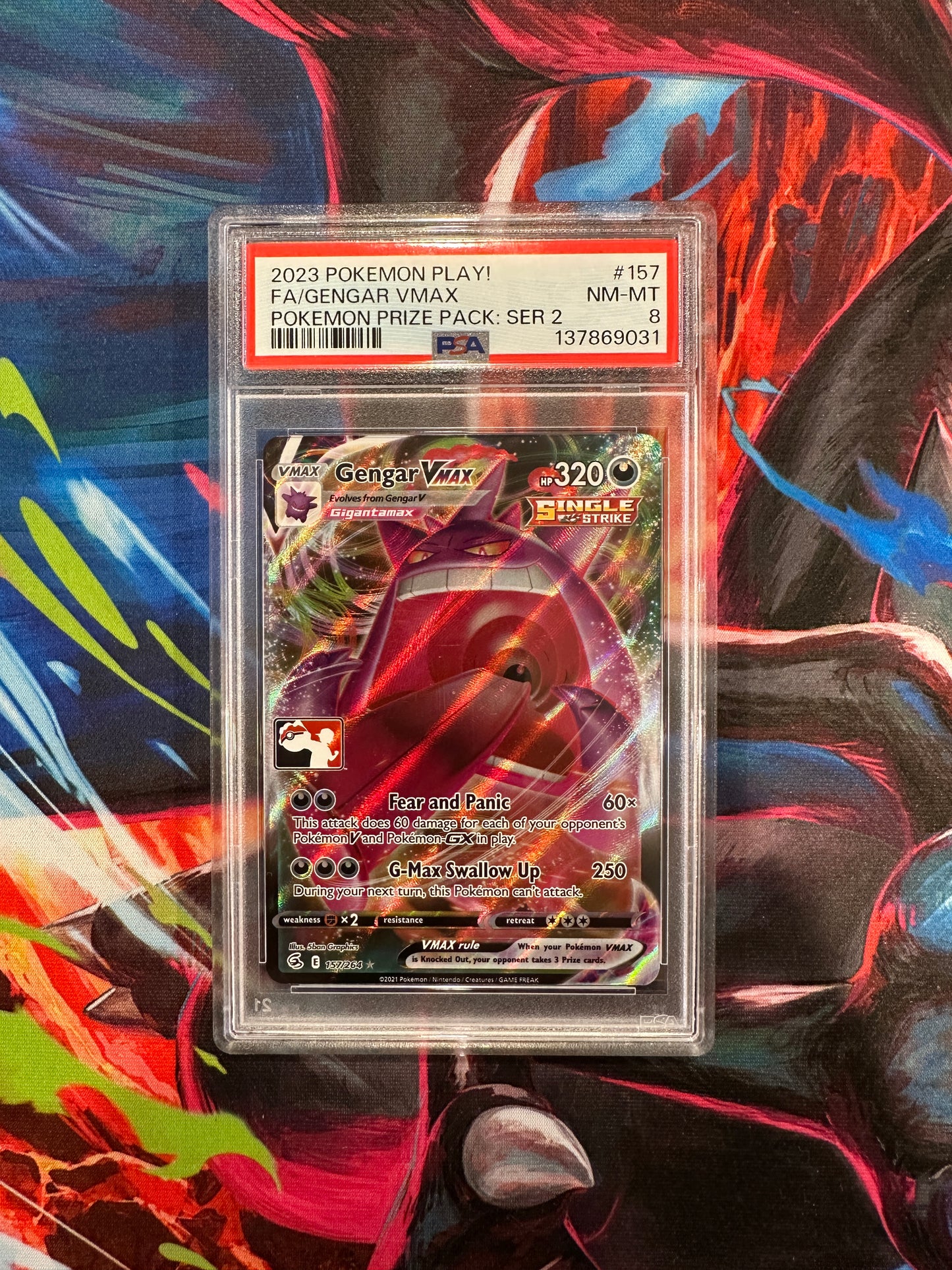 PSA 8 Gengar VMAX - 157/264 - Prize Pack Series Cards