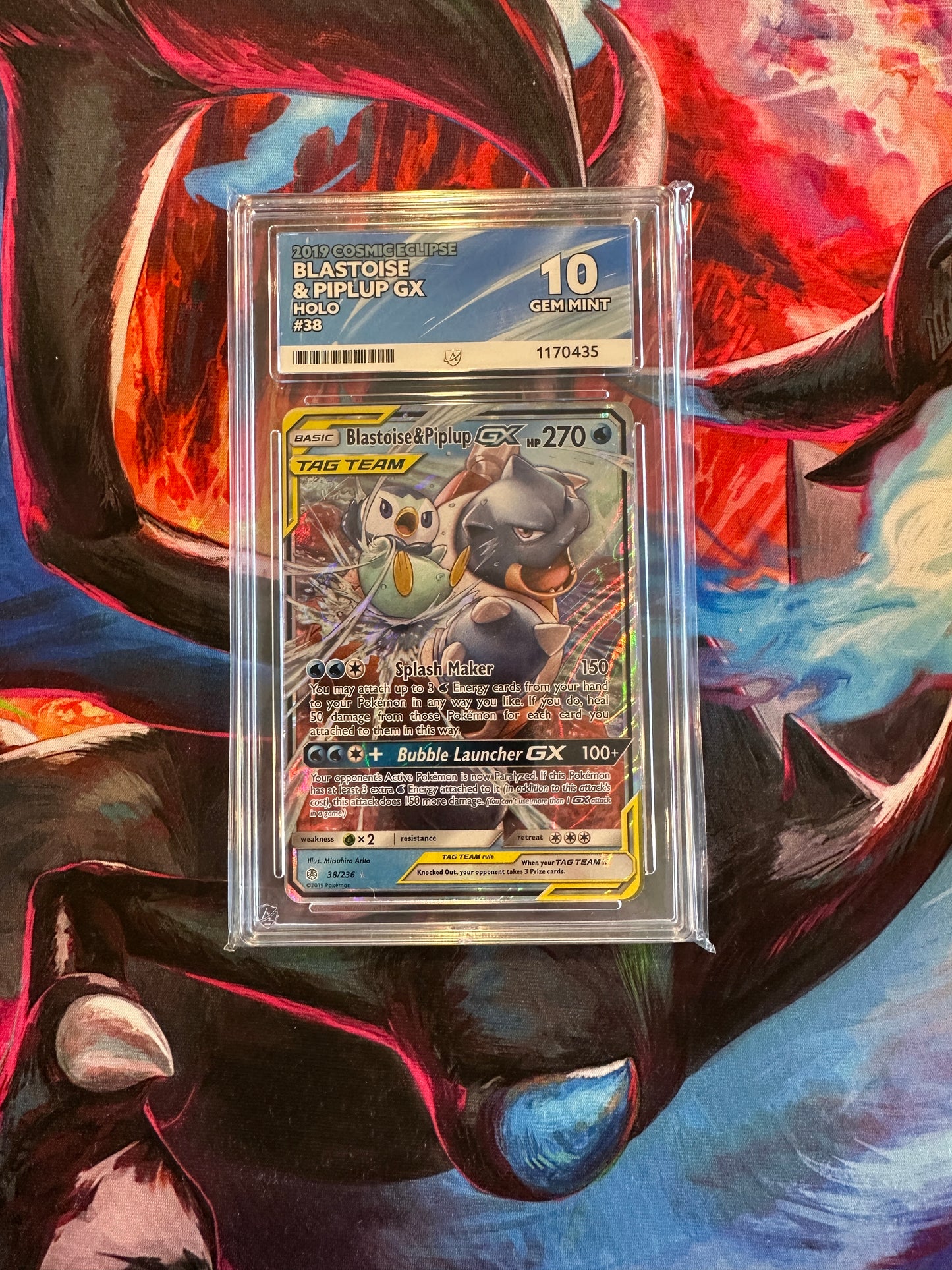ACE 10 Blastoise & Piplup GX - SM - Cosmic Eclipse (SM12)