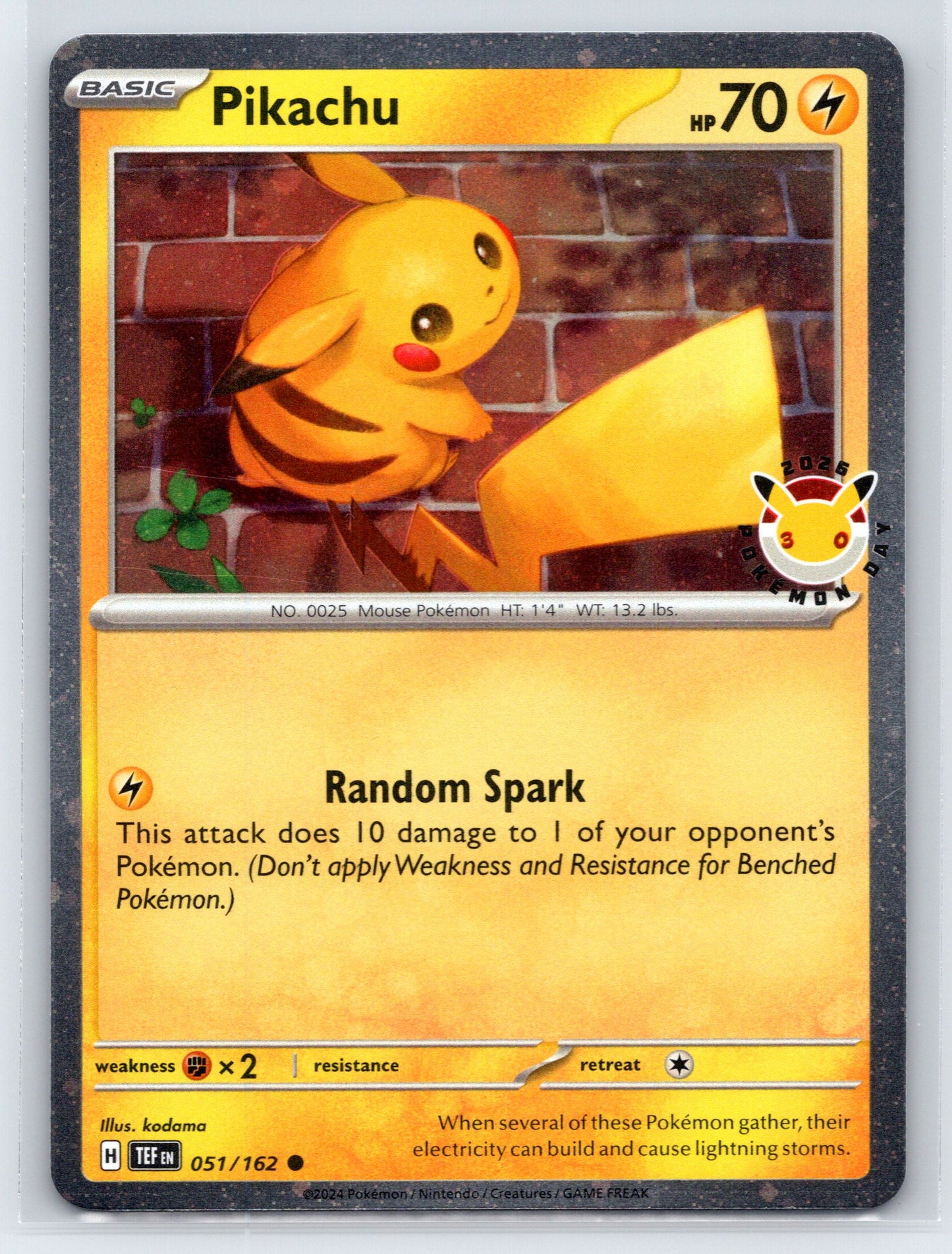 Pikachu (Pokemon Day 2026) - #051/162 - Miscellaneous Cards & Products