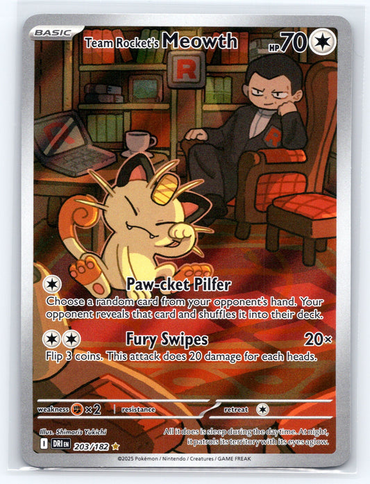 Team Rocket's Meowth - #203/182 - SV10: Destined Rivals