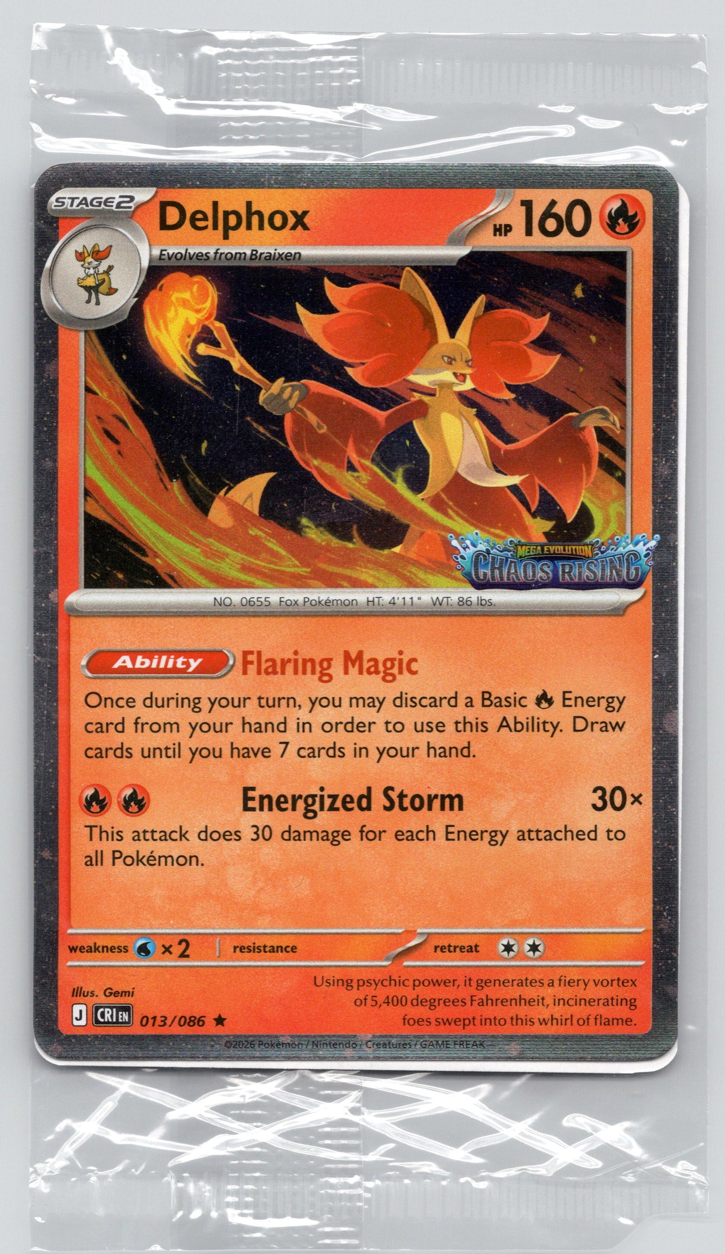 Delphox - #013/086 - Miscellaneous Cards & Products SEALED