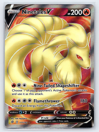 Ninetales V (Full Art) - #177/192 - SWSH02: Rebel Clash