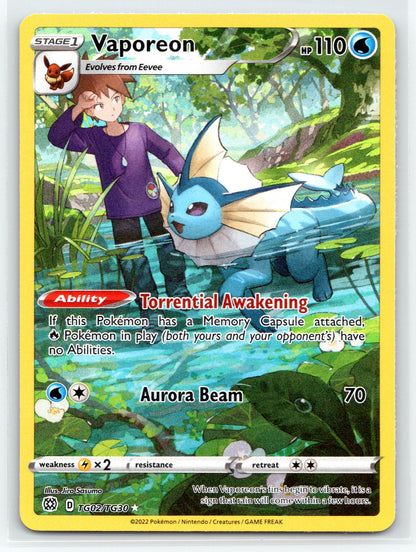 Vaporeon - #TG02/TG30 - SWSH09: Brilliant Stars Trainer Gallery