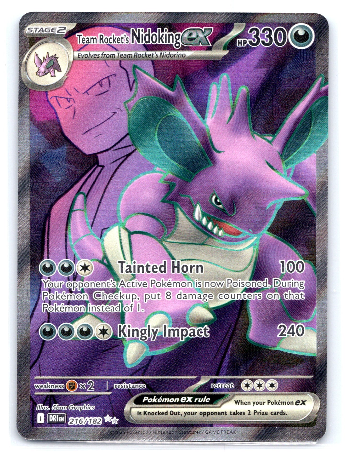 Team Rocket's Nidoking ex - #216/182 - SV10: Destined Rivals