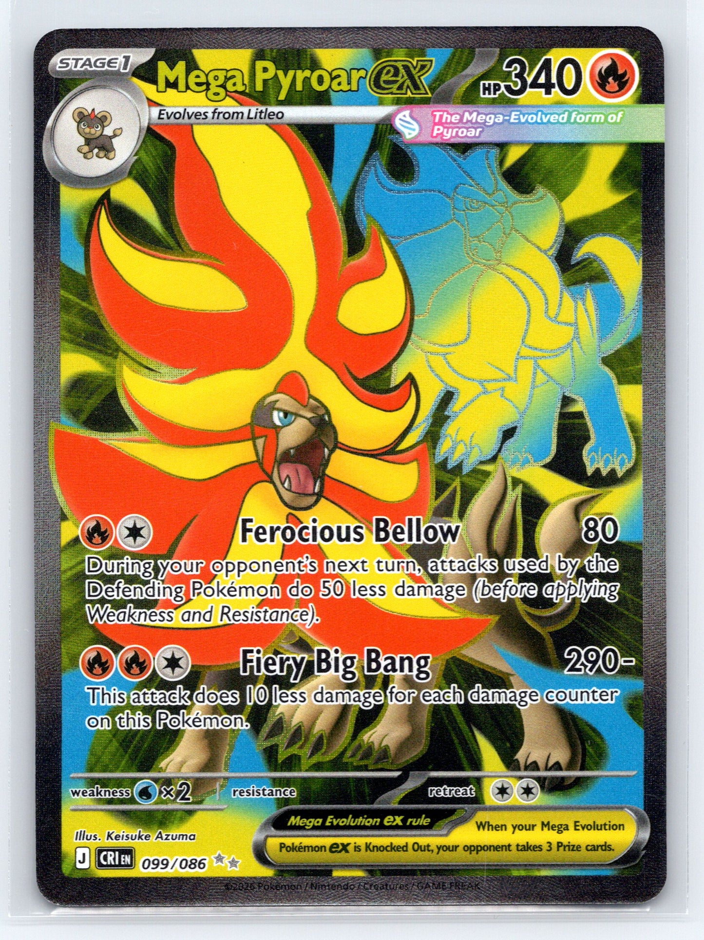 Mega Pyroar ex - #099/086 - ME04: Chaos Rising