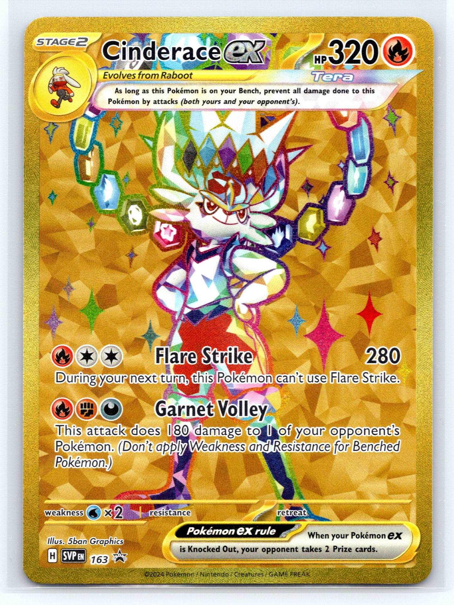 Cinderace ex - #163 - SV: Scarlet & Violet Promo Cards
