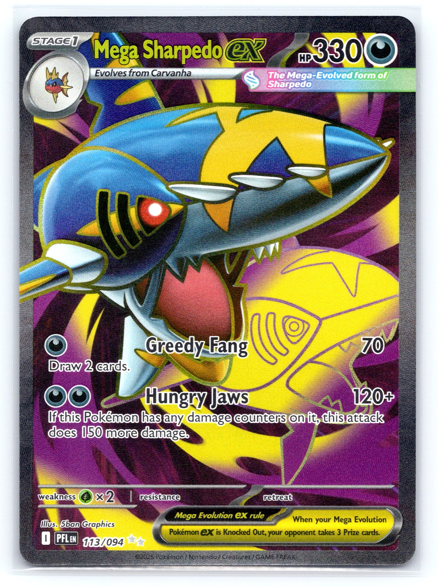 Mega Sharpedo ex - #113/094 - ME02: Phantasmal Flames