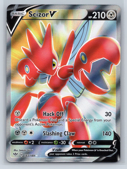 Scizor V (Full Art) - #183/189 - SWSH03: Darkness Ablaze