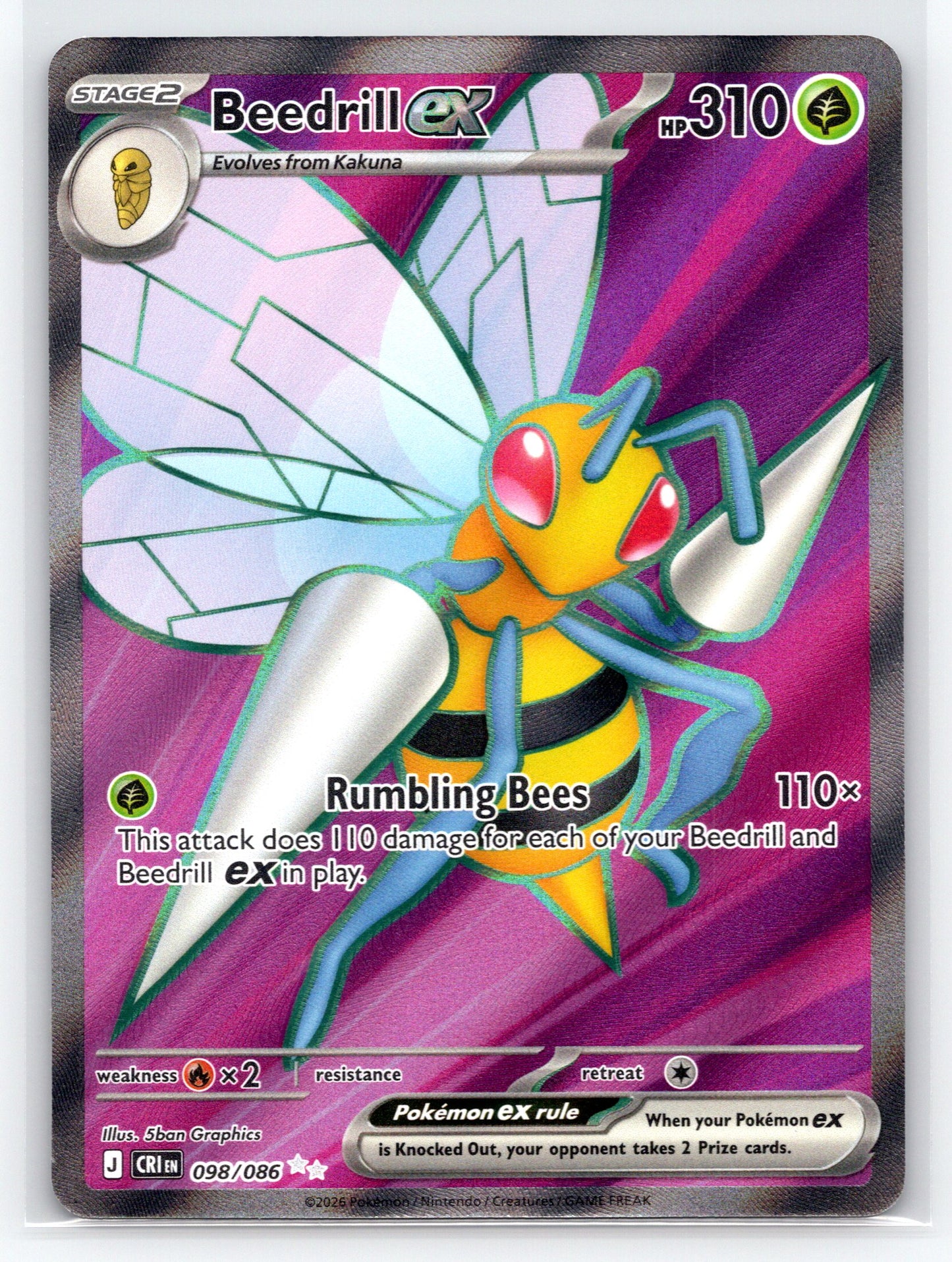 Beedrill ex - #098/086 - ME04: Chaos Rising