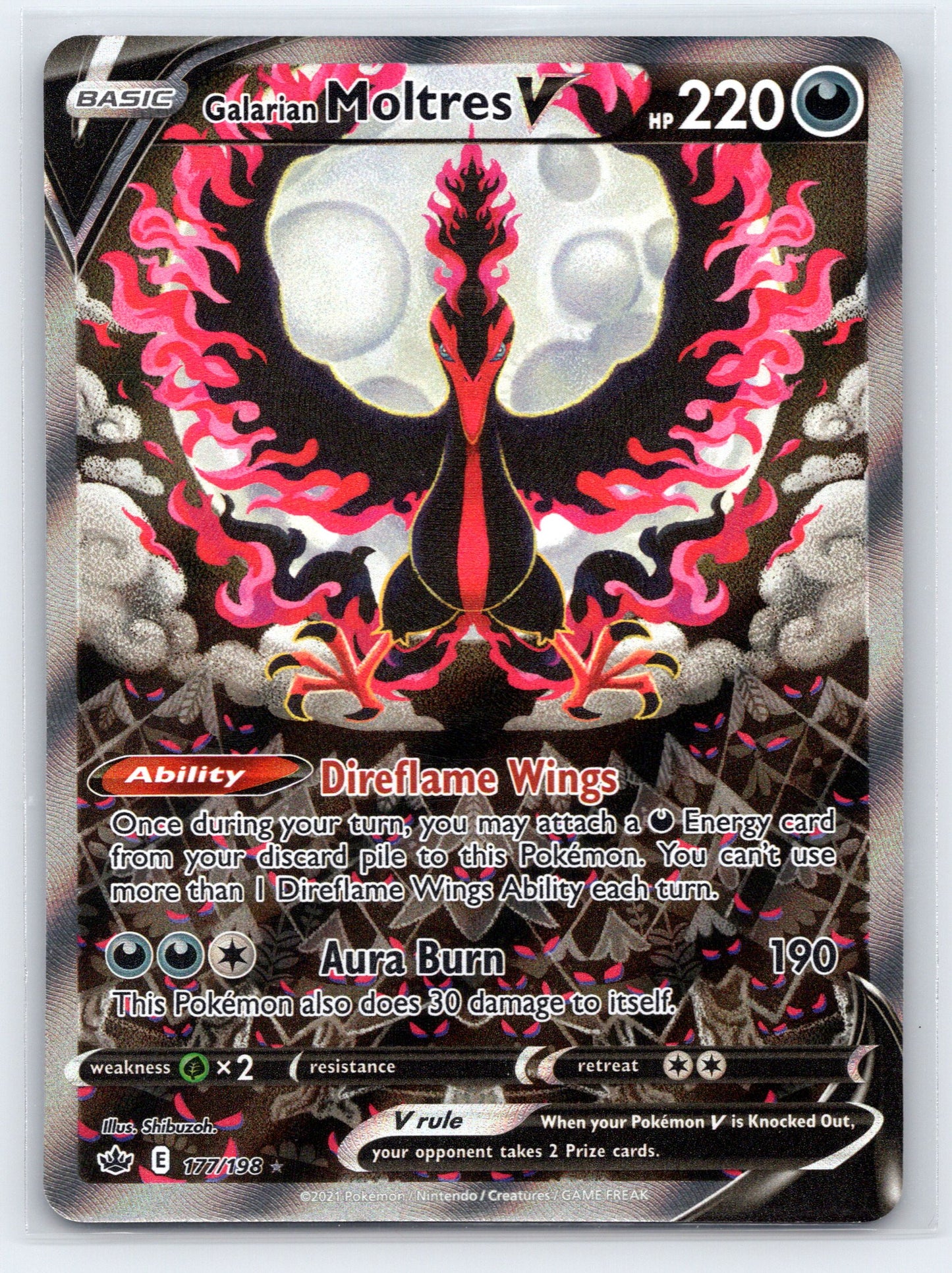 Galarian Moltres V (Alternate Full Art) - #177/198 - SWSH06: Chilling Reign