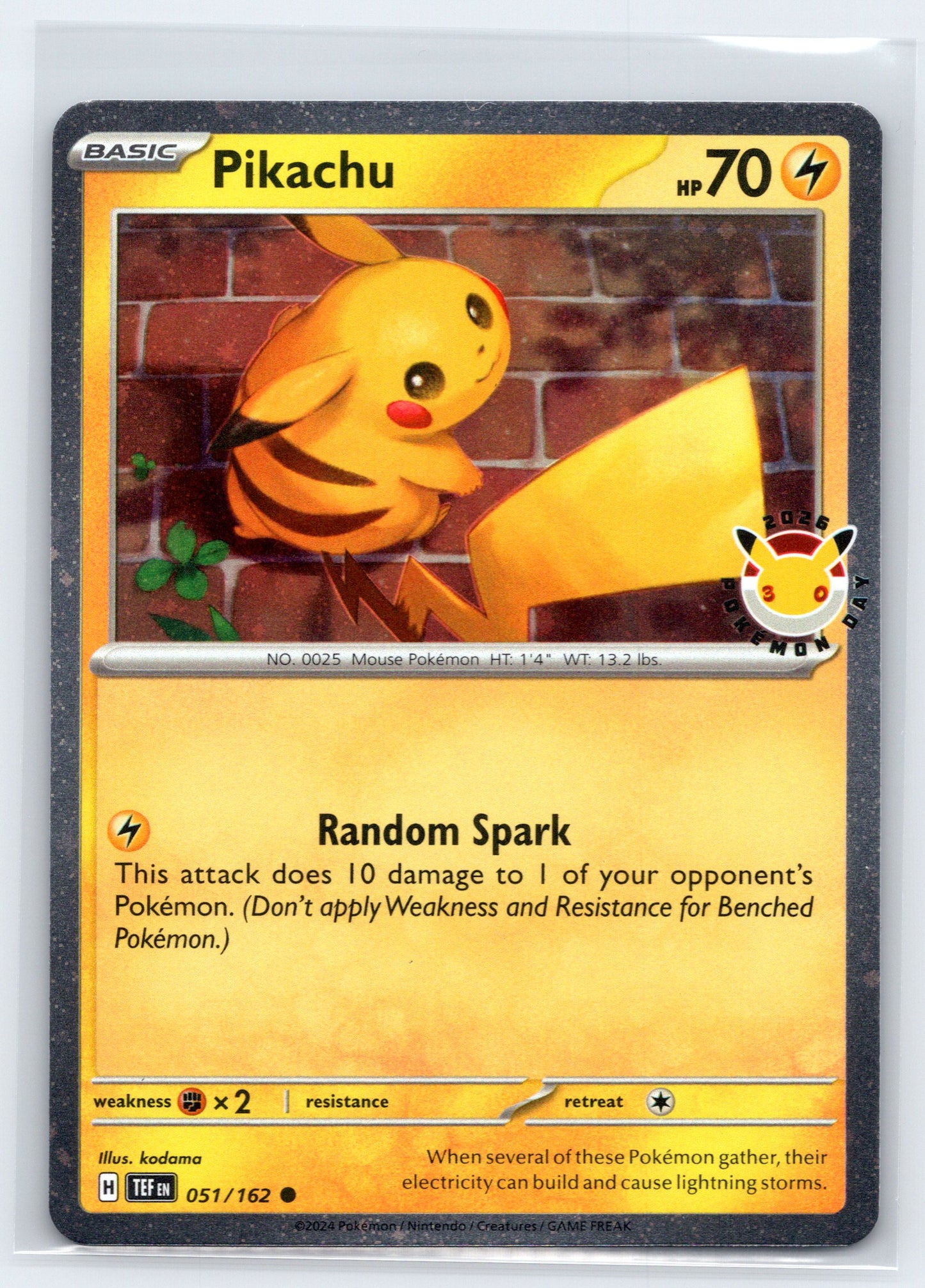 Pikachu (Pokemon Day 2026) - #051/162 - Miscellaneous Cards & Products