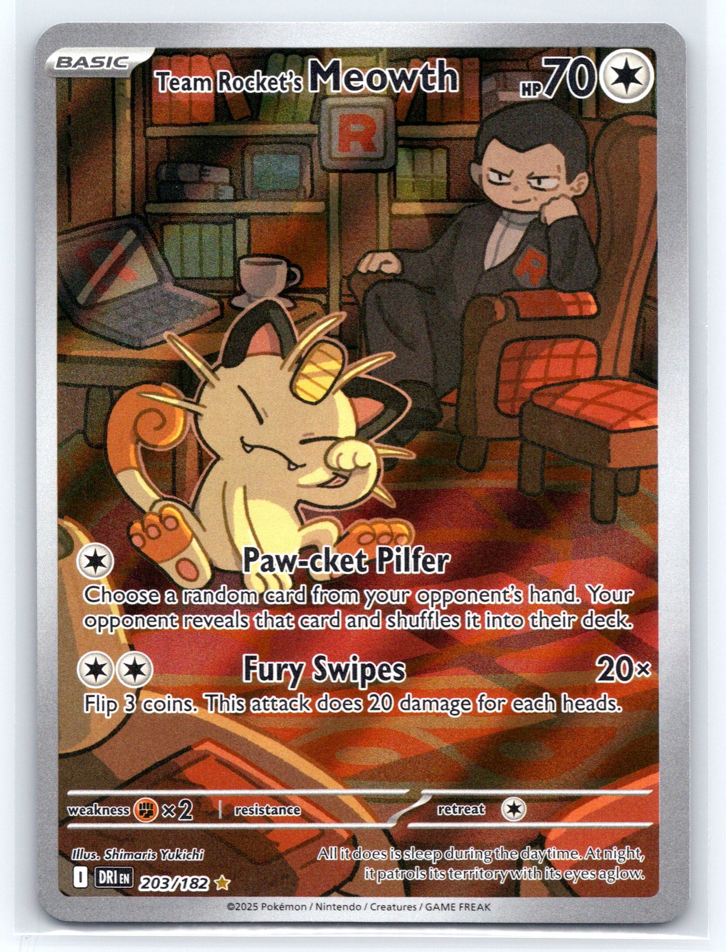 Team Rocket's Meowth - #203/182 - SV10: Destined Rivals