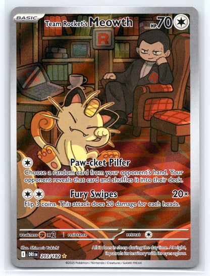 Team Rocket's Meowth - #203/182 - SV10: Destined Rivals