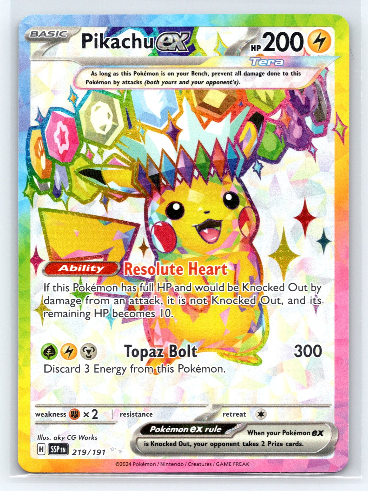 Pikachu ex - #219/191 - SV08: Surging Sparks