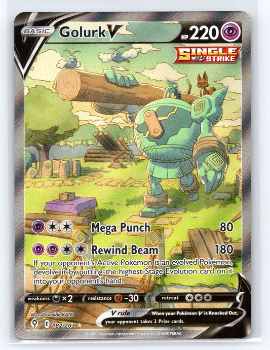 Golurk V (Alternate Full Art) - #182/203 - SWSH07: Evolving Skies