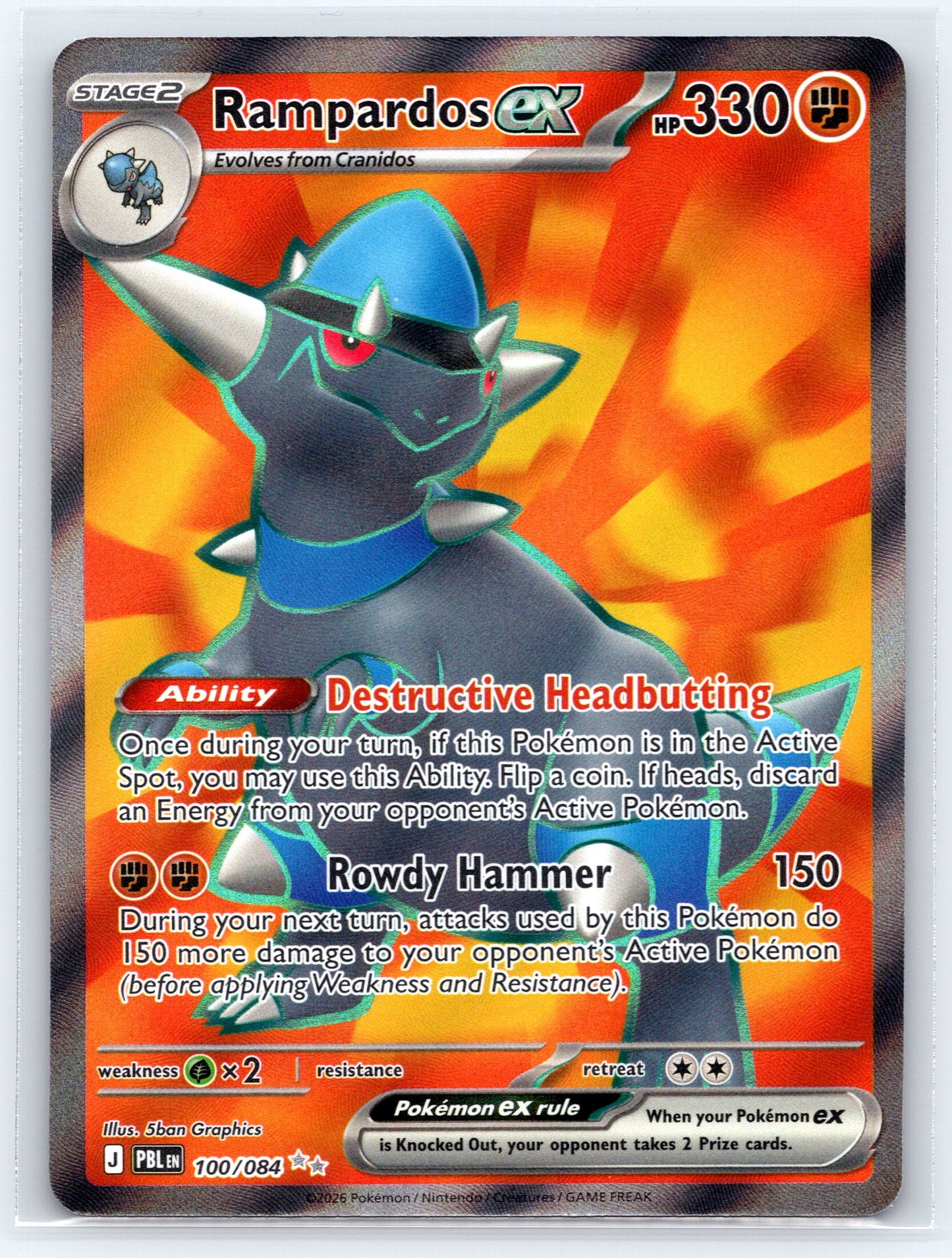 Rampardos ex - #100/084 - ME05: Pitch Black