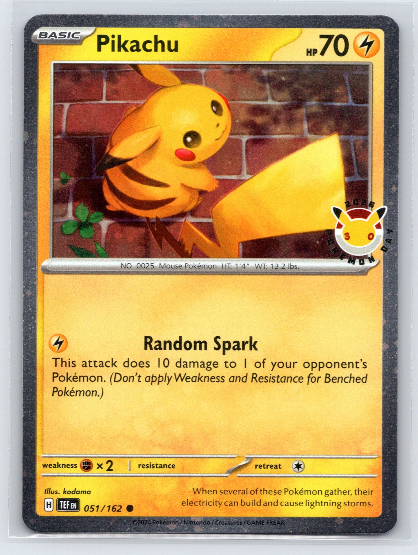 Pikachu (Pokemon Day 2026) - #051/162 - Miscellaneous Cards & Products