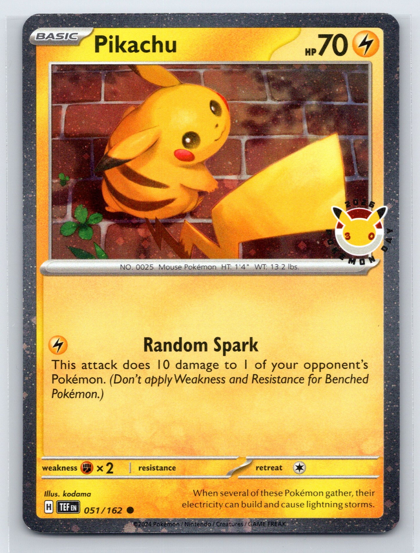 Pikachu (Pokemon Day 2026) - #051/162 - Miscellaneous Cards & Products