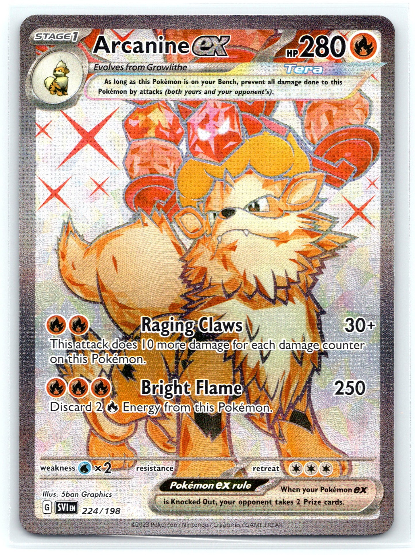 Arcanine ex - #224/198 - SV01: Scarlet & Violet Base Set
