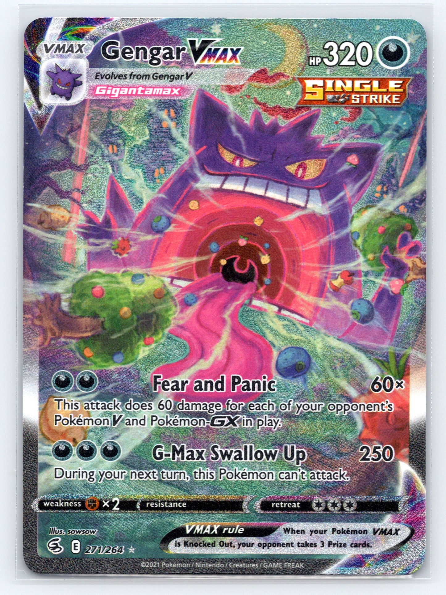 Gengar VMAX (Alternate Art Secret) - #271/264 - SWSH08: Fusion Strike