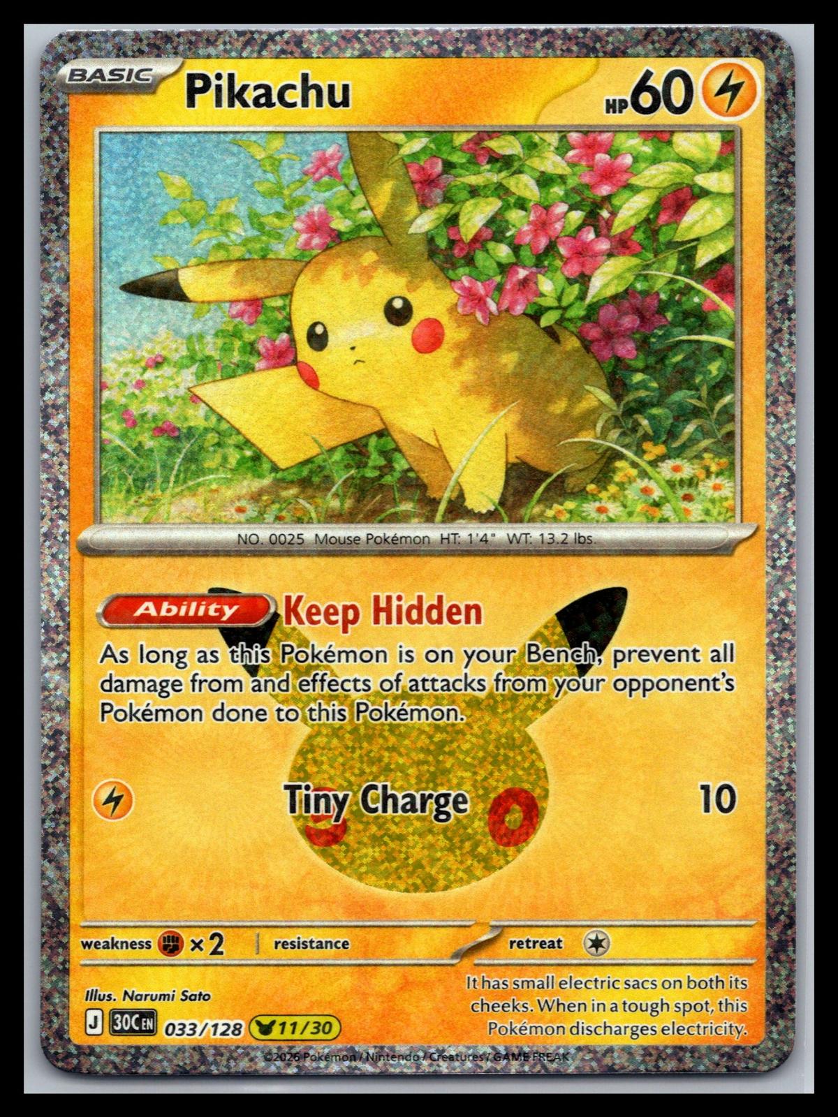 Pikachu - #033/128 - ME: 30th Celebration