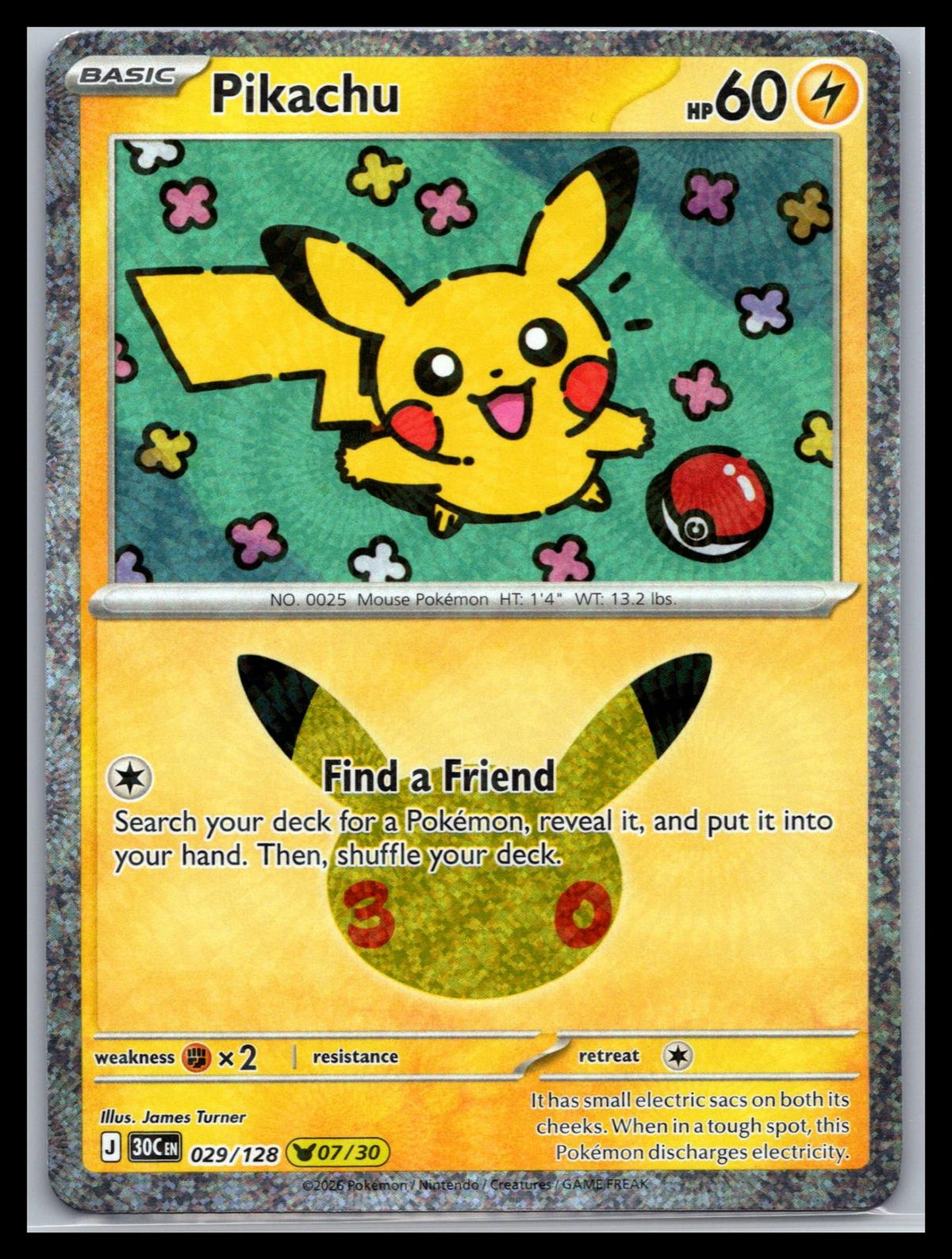 Pikachu - #029/128 - ME: 30th Celebration