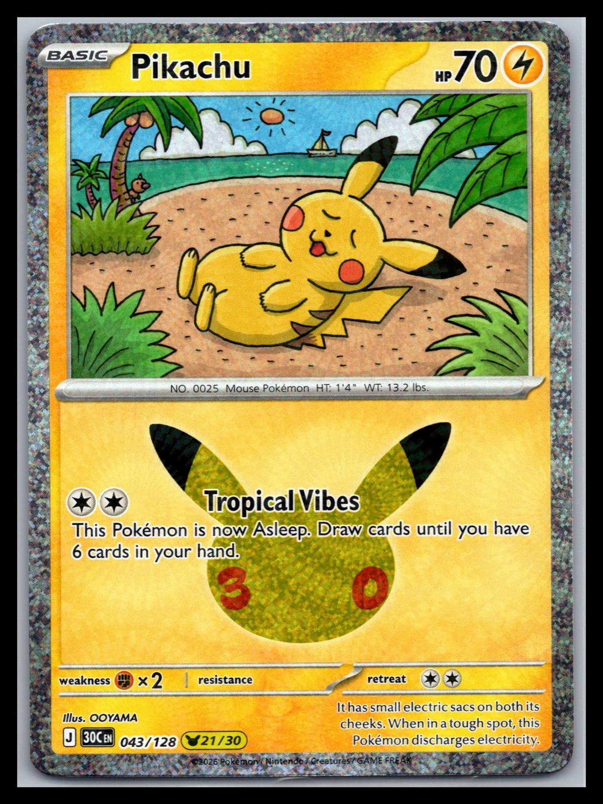 Pikachu - #043/128 - ME: 30th Celebration