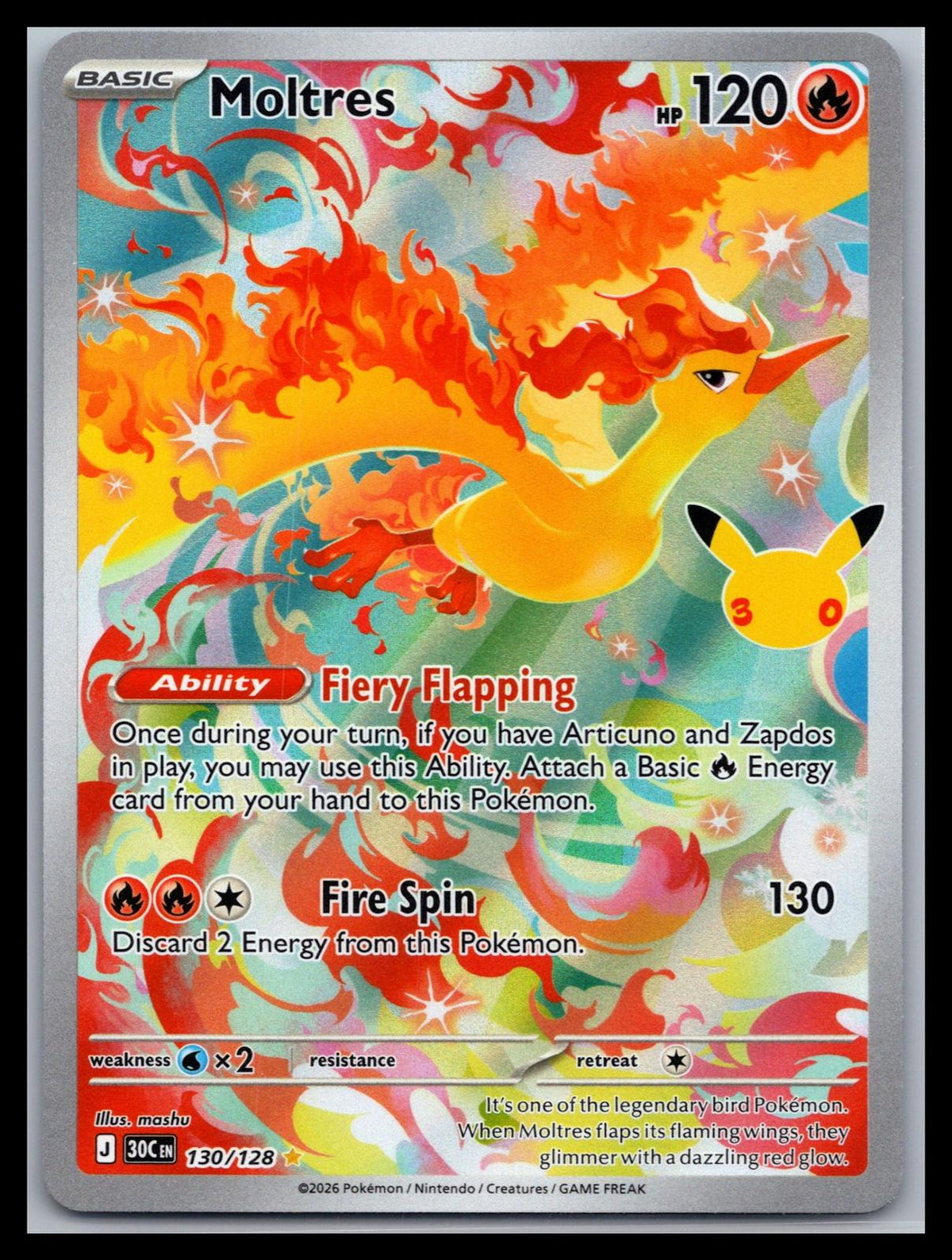 Moltres - #130/128 - ME: 30th Celebration