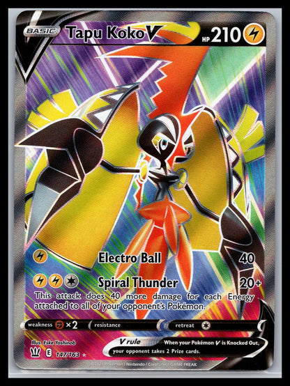 Tapu Koko V (Full Art) - #147/163 - SWSH05: Battle Styles