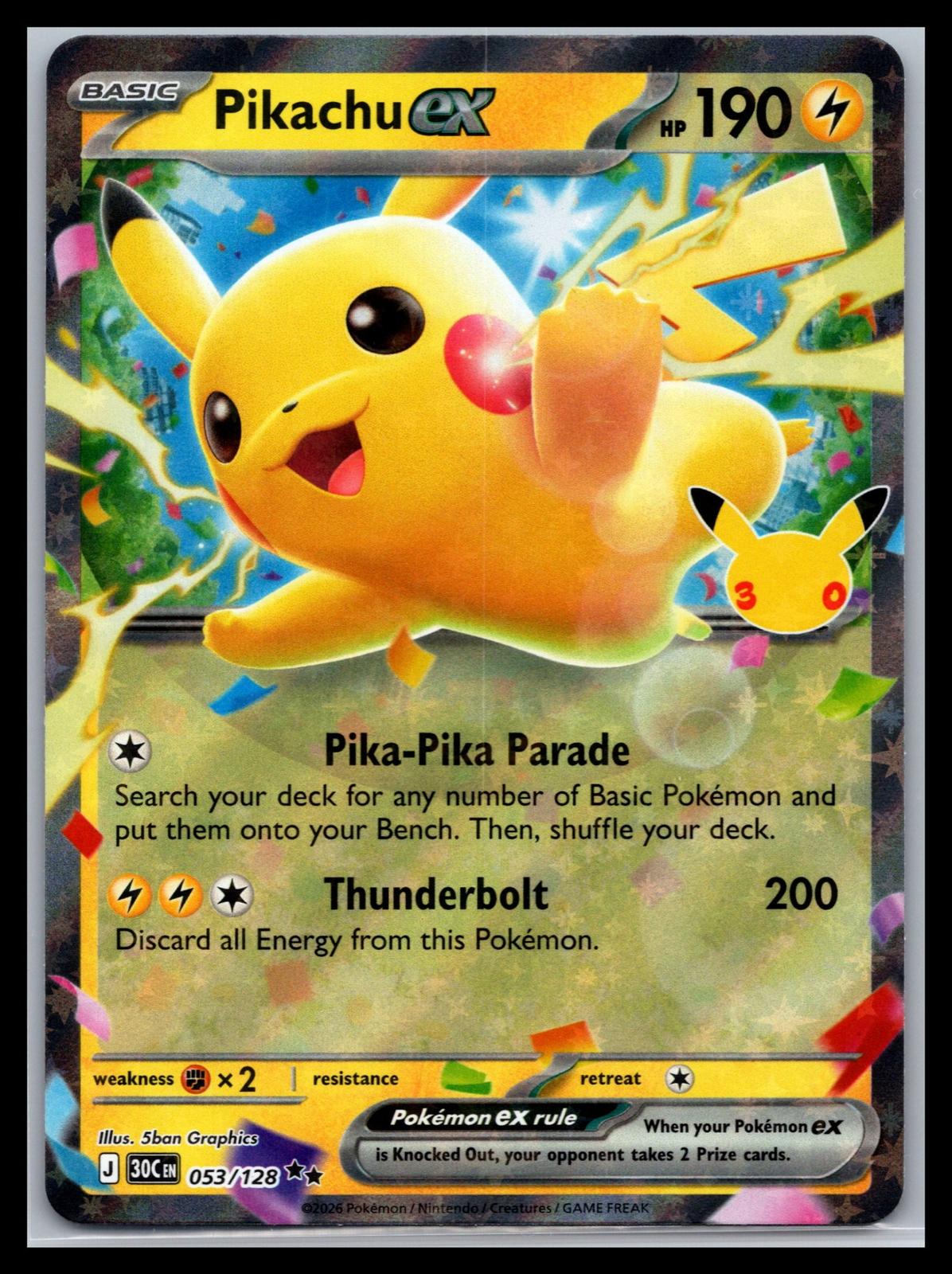 Pikachu ex - #053/128 - ME: 30th Celebration