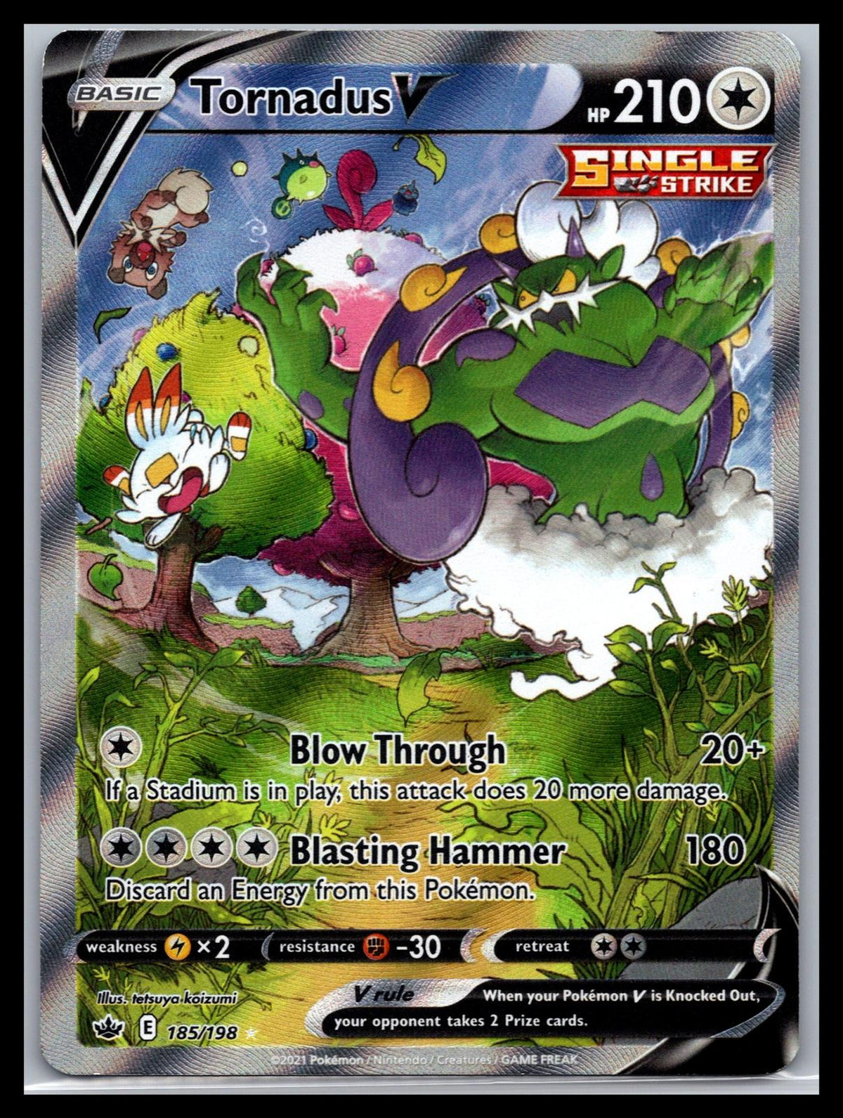 Tornadus V (Alternate Full Art) - #185/198 - SWSH06: Chilling Reign