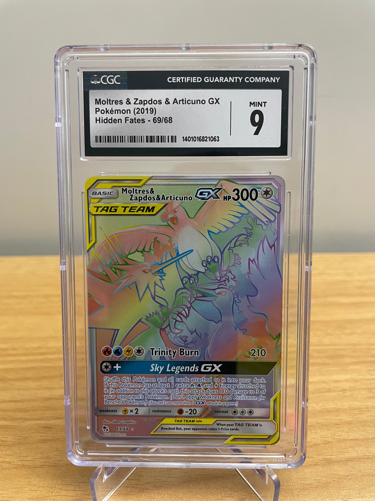 CGC MINT 9 Moltres & Zapdos & Articuno GX (Secret) - Hidden Fates (HIF)