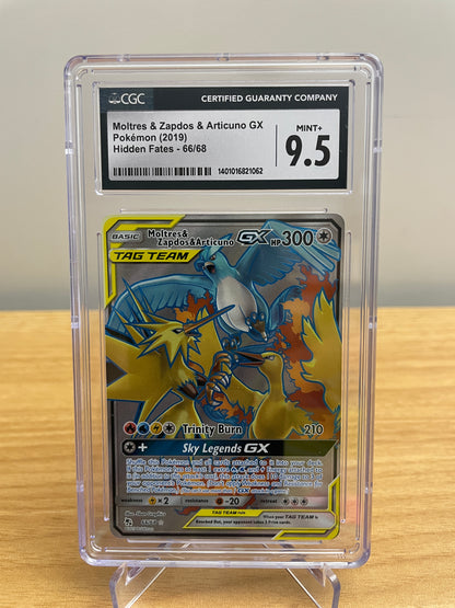 CGC MINT 9.5 Moltres & Zapdos & Articuno GX (Full Art) - Hidden Fates (HIF)