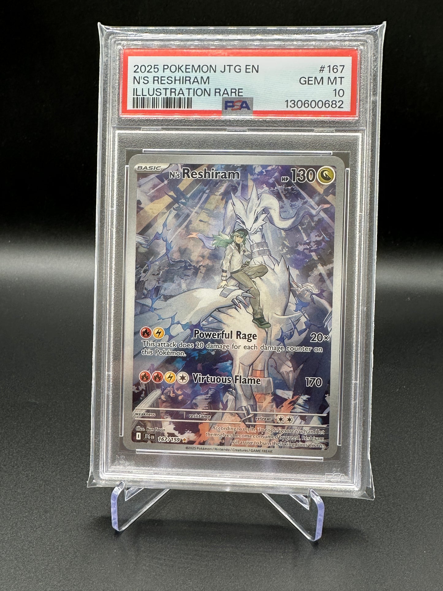 PSA 10 GEM MINT N's Reshiram - 167/159 - SV09: Journey Together (JTG)