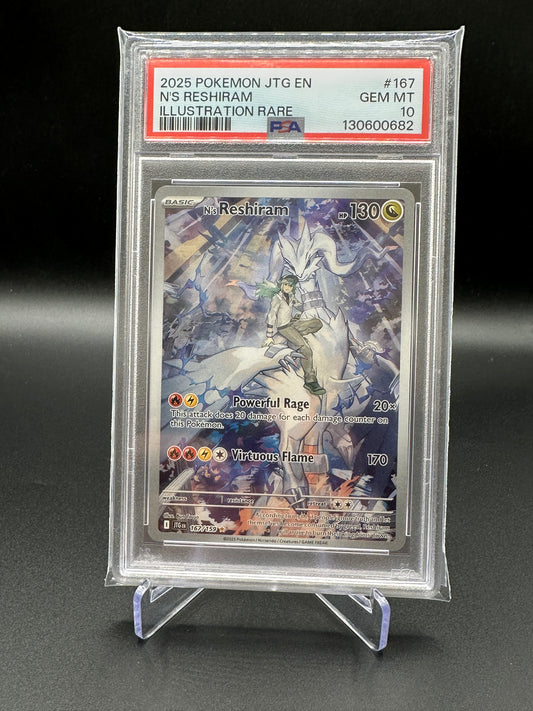 PSA 10 GEM MINT N's Reshiram - 167/159 - SV09: Journey Together (JTG)