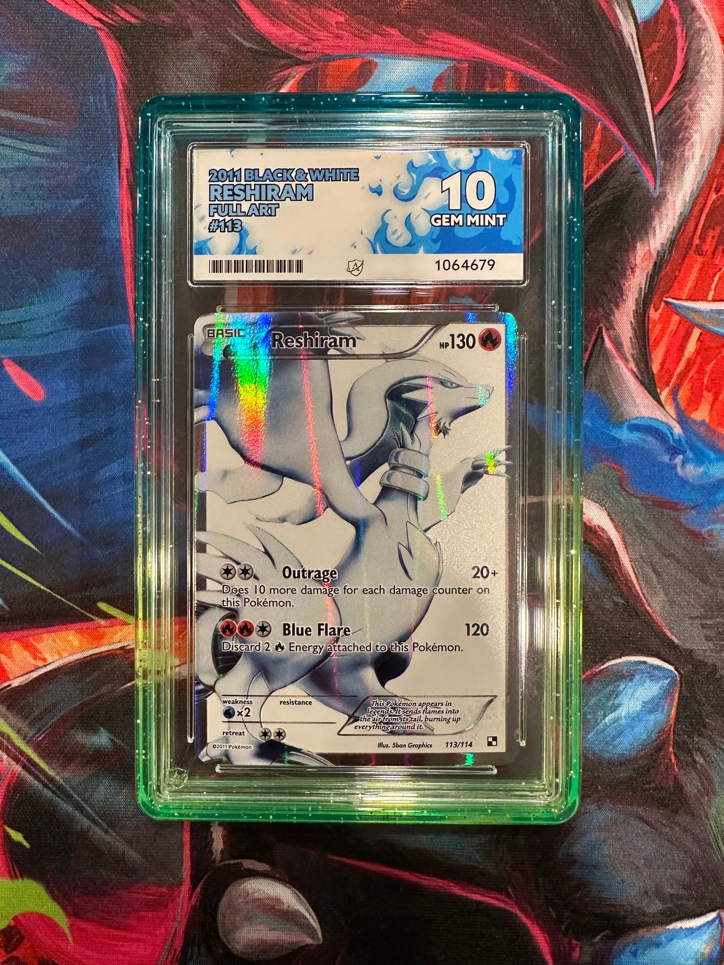 ACE 10 GEM MINT Reshiram (113 Full Art) - Black and White (BLW)