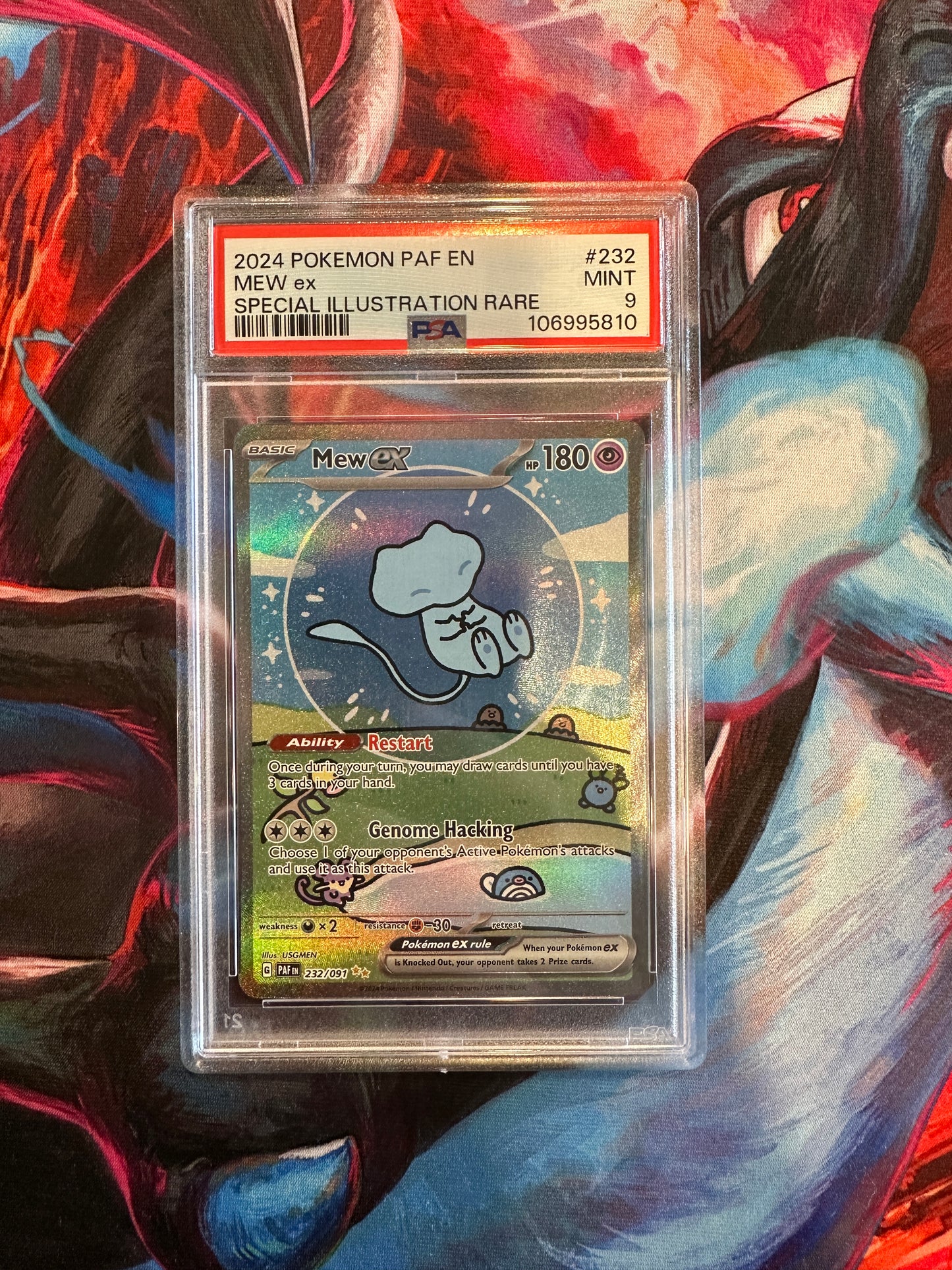 PSA 9 Mew ex - 232/091 - SV: Paldean Fates (PAF)