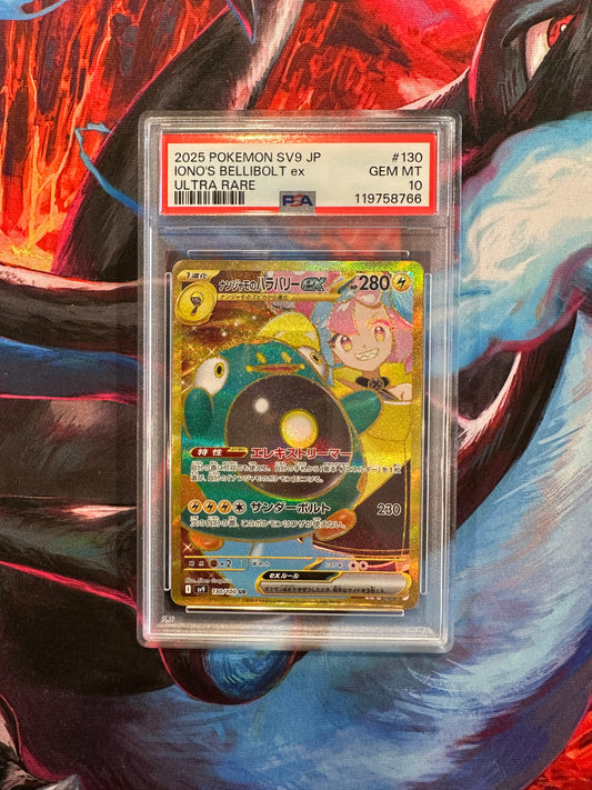 PSA 10 GEM MINT Iono's Bellibolt ex - 130/100 - SV9: Battle Partners (SV9)