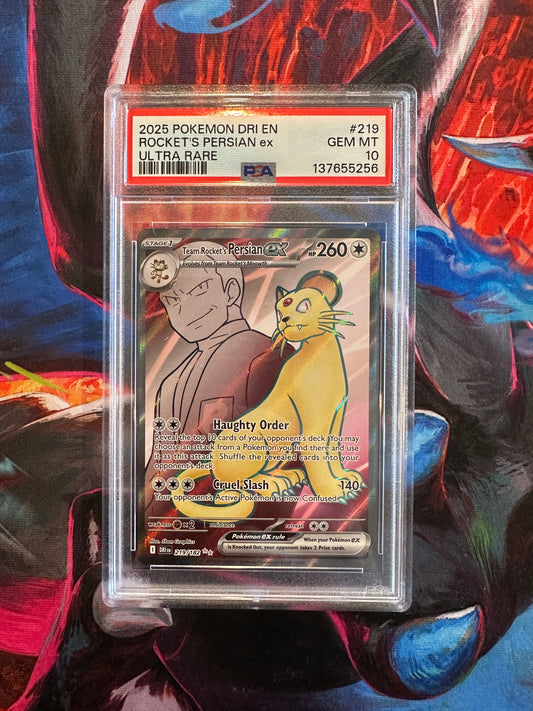 PSA 10 Team Rocket's Persian ex - 219/182 - SV10: Destined Rivals (DRI)