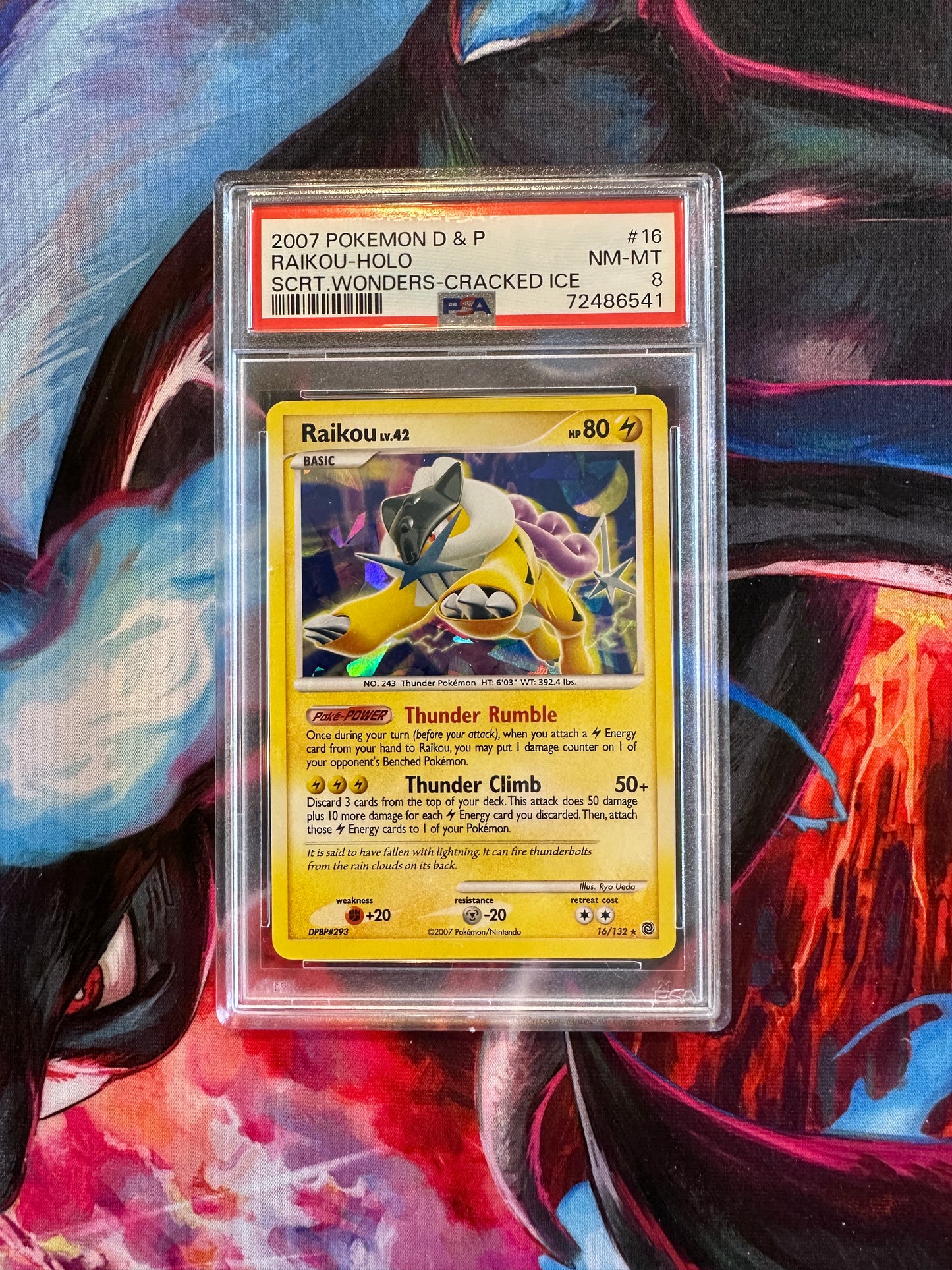 PSA 8 Raikou - 16/132 (Cracked Ice Holo) - Miscellaneous Cards & Products (MCAP)