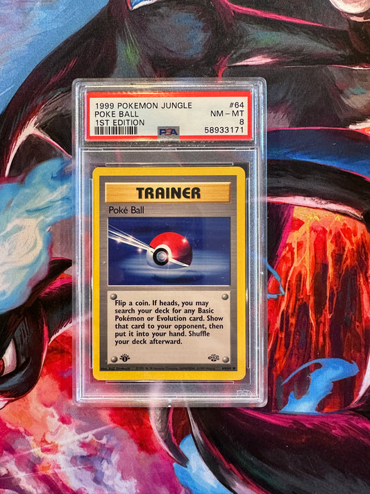 PSA 8 Poke Ball - Jungle (JU) - 64/64 / Common
