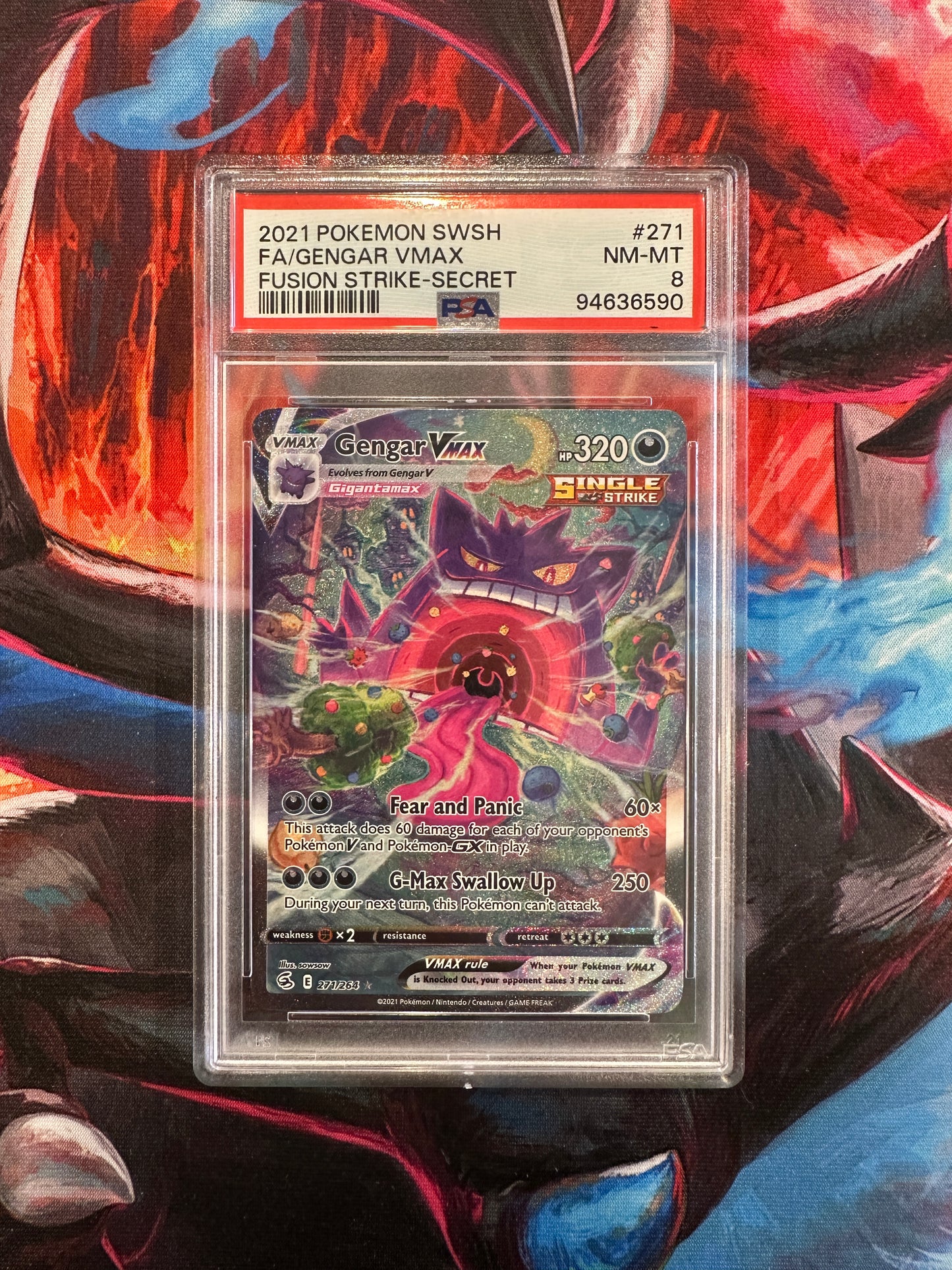 PSA 8 Gengar VMAX (Alternate Art Secret) - SWSH08: Fusion Strike (SWSH08)