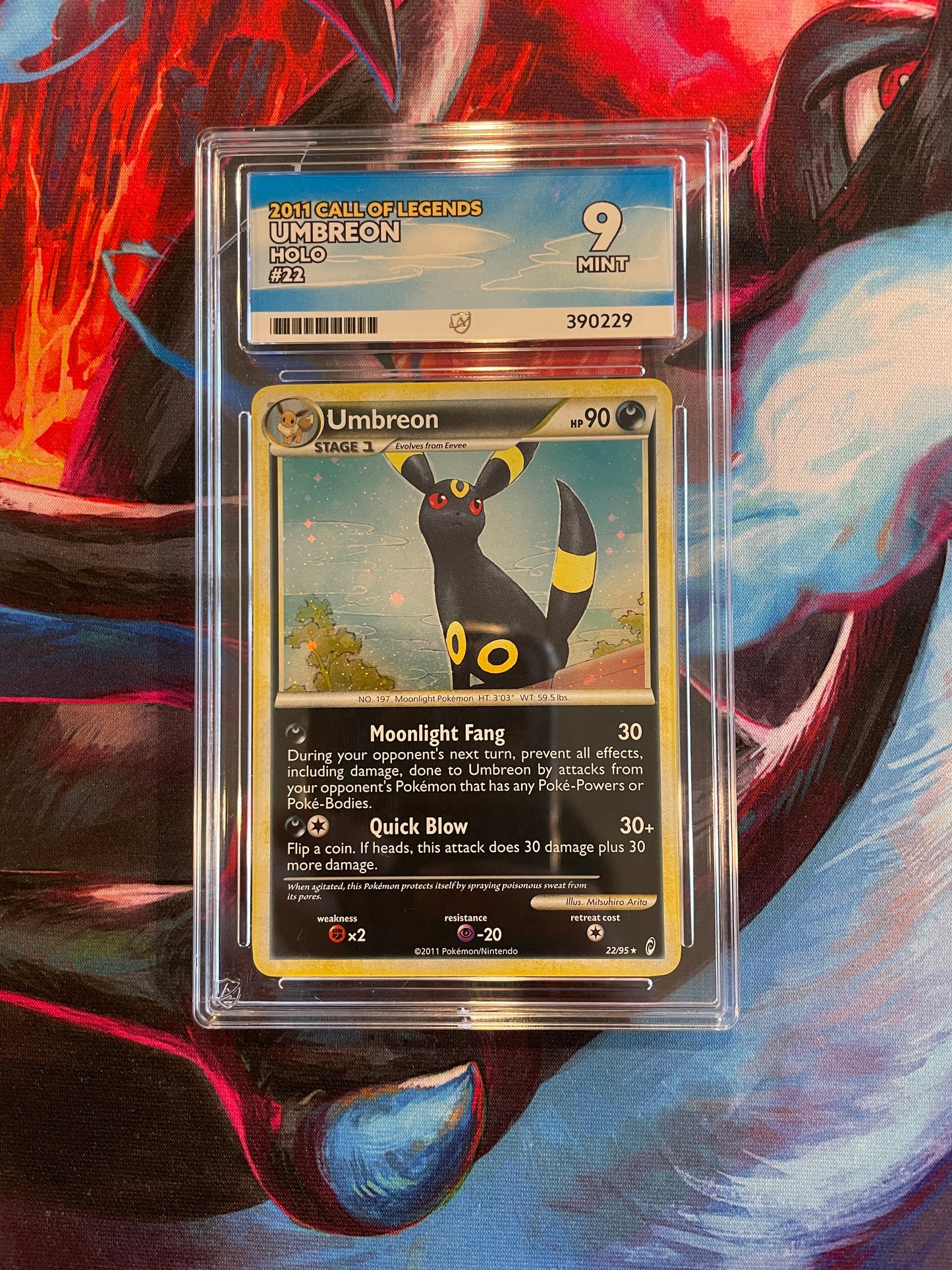 (Cracked Slab, Priced as Raw) ACE 9 Umbreon - Call of Legends (CL) 22/95 / Holo Rare